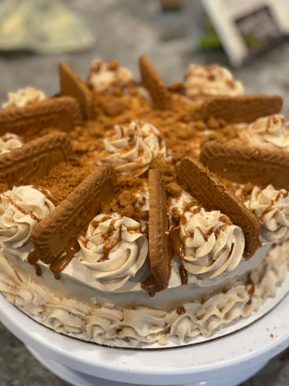 10 in round 2-layer Biscoff Cookie Cake