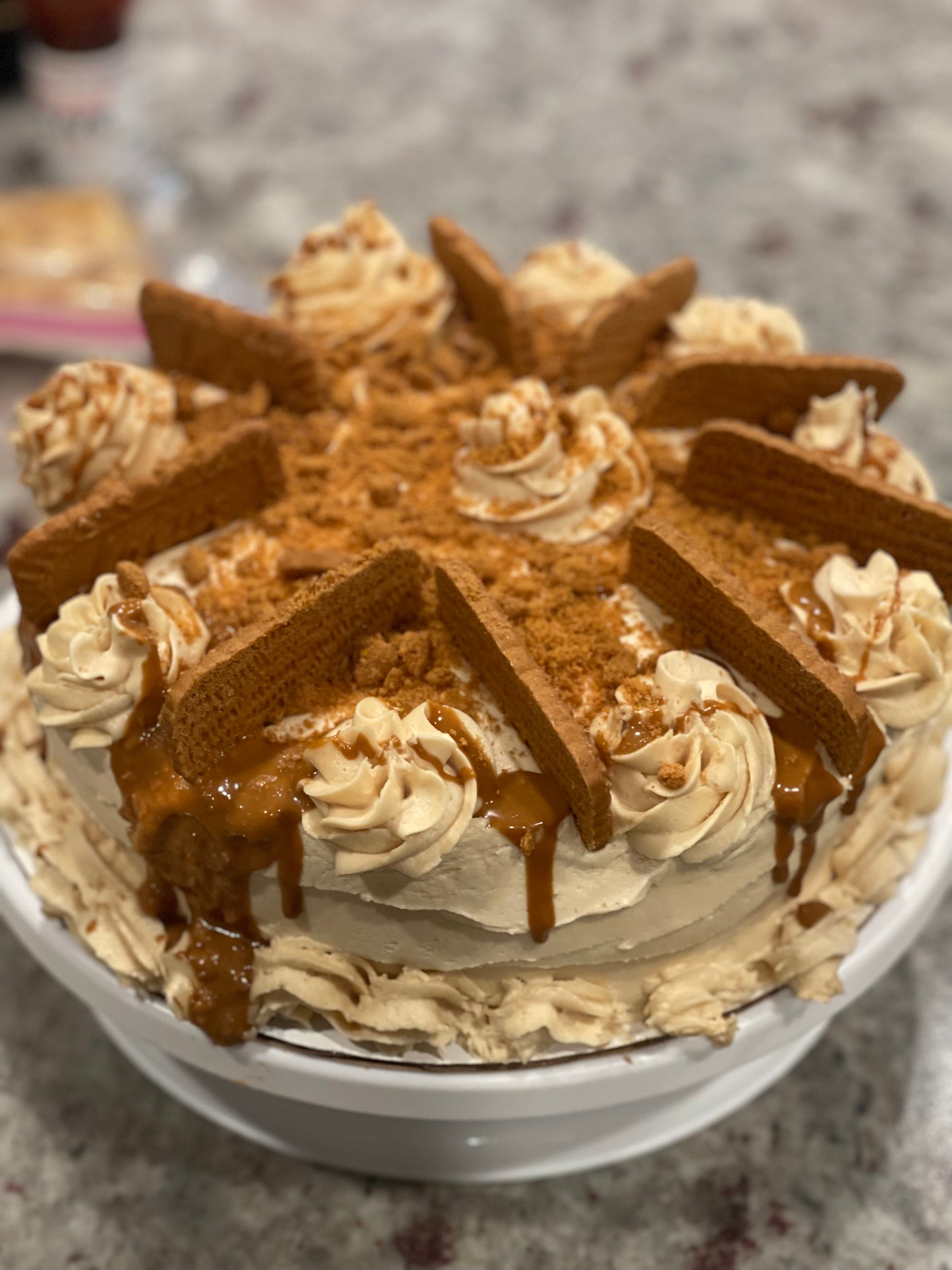 10 in round 2-layer Biscoff Cookie Cake