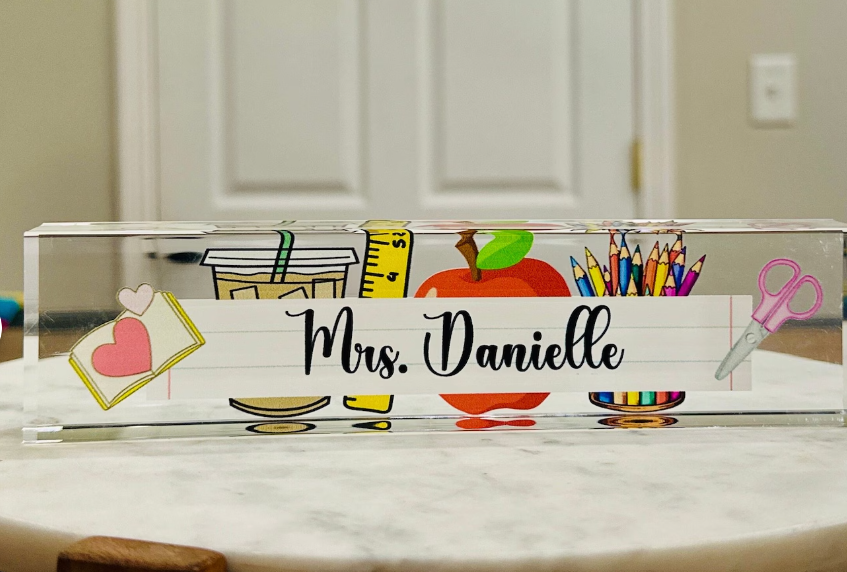 Personalized Teacher Acrylic Desk Name Plate